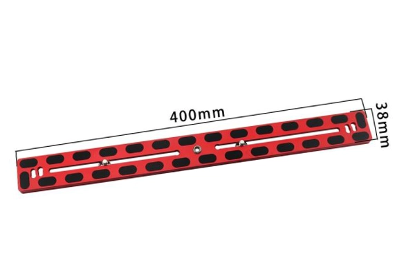 red quick release plate on white background