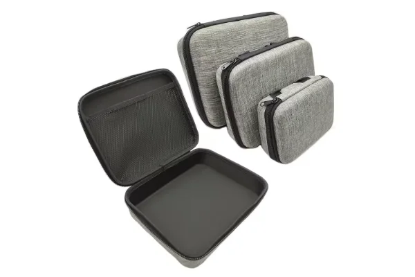 Grey EVA cases on a white background promo images