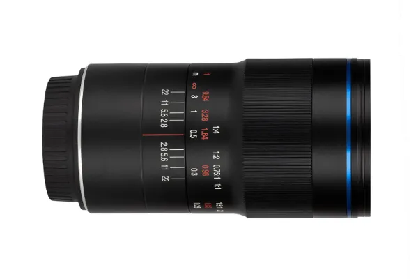 Laowa 100mm Macro Lens on a white background