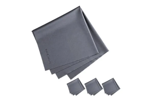 Microfiber cleaning cloth on a white background