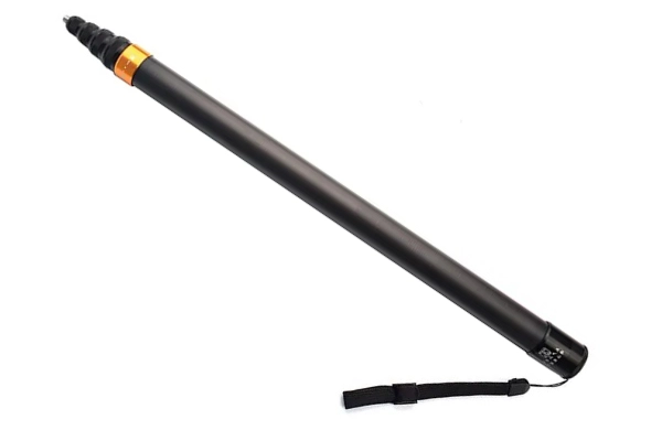 Carbon fiber pole on a white background