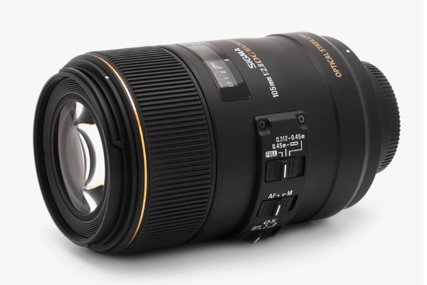Camera lens on a white background